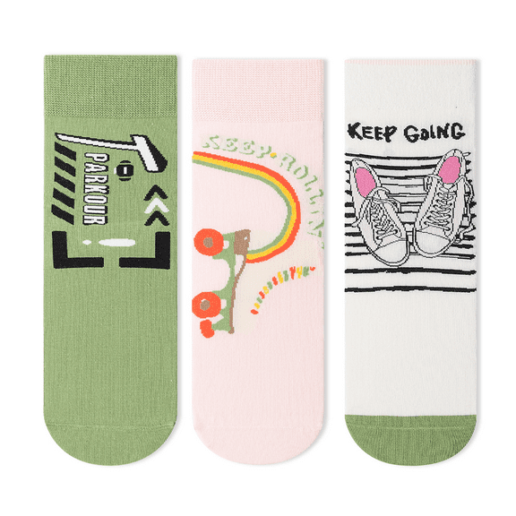 Cute Patterned Crew Socks Seamless Girls Boys Cotton Funny Novelty Animal Flower Soft Socks Gifts 3 Pairs