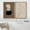 thumbnail image 3 of IDEA4WALL Framed Canvas Print Wall Art Brown and Black Transparent Circle and Line Collage Abstract Shapes Modern Boho Relax/Calm for Living Room, Bedroom, Office - 24"x36"x2 Natural, 3 of 5