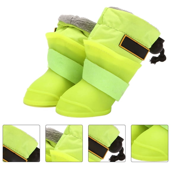 TABLZONE Pet Galoshes Green Silicone Durable Comfortable for Rainy Days 4Pcs
