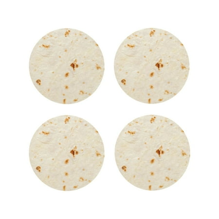 

KLL Drink Coasters Set Round Shape of 4 PU Leather Absorbent Coasters Set Decorative Coffee Cup Coasters Housewarming Gift for Home Decor-Pita Tortilla