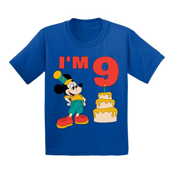Awkward Styles Youth Shirt Mickey I'm Birthday Kids Boys Tshirt for Boys Minnie Steamboat Willie Child Age 9 Years Cotton T-shirts S M L XL Graphic Tee