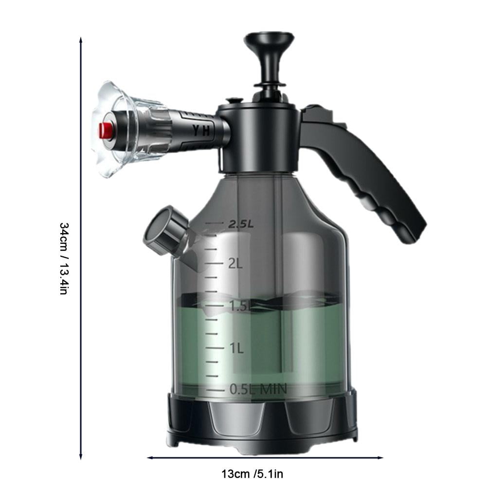 2.5L Professional Hand Pressure Snow Foam Sprayer, Heavy-Duty Car Wash Pump Blaster with Upgraded Side Opening, White