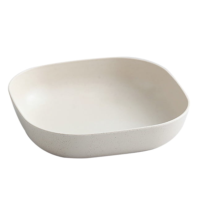 Xiao Hua Plato hondo de paja de trigo de 5,9 pulgadas, apto para microondas y lavavajillas, plato de plástico duradero, 2 piezas, beige