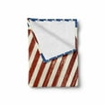 thumbnail image 2 of 4th of July Soft Flannel Fleece Throw Blanket, Abstract Diagonal Stripes with Stars Old Glory Themed Illustration, Cozy Plush for Indoor and Outdoor Use, 50" x 70", Beige Navy Blue Ruby, by Ambesonne, 2 of 6