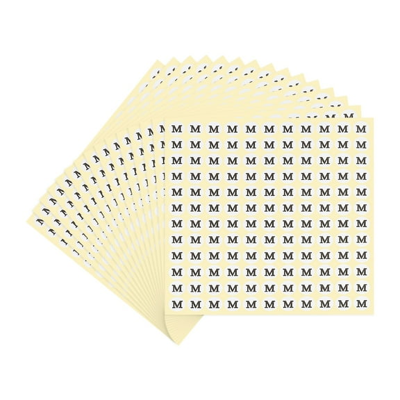 Uxcell Alphabet Stickers Letter Small Round Sticker Self-Adhesive Paper Label for Inventory Organizing Storage Letter M