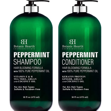 BOTANIC HEARTH Peppermint Oil Shampoo and Conditioner Set - Hair Blooming Formula