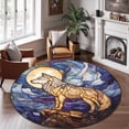 thumbnail image 2 of Circle Area Rug, Wolf Moon Washable Non-Slip Floor Carpet, Soft Rug for Living Room Bedroom Decor 31 Inch, 2 of 6