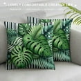 thumbnail image 3 of JRXY Green Tropical Leaves Throw Pillow Covers Spring Summer Decorative Pillow Covers Black and White Geometric Pillowcases for Outdoor Couch Living Room White, 3 of 5