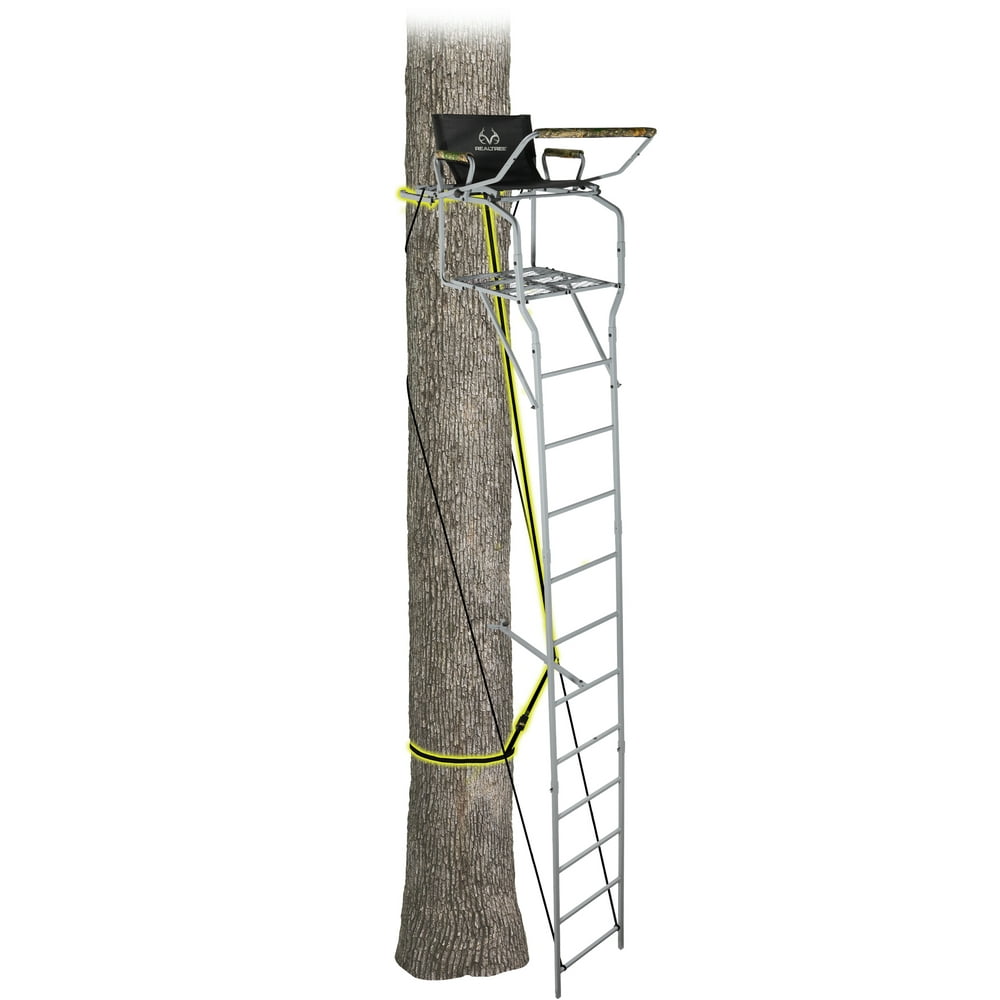 Realtree Deluxe Extra Wide 15' Steel SingleMan Ladder Stand with Jaw
