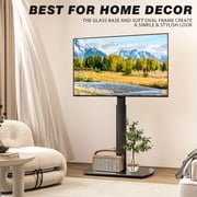 RTVR Swivel Floor TV Stand with Mount for 27 to 70 inch Flat Curved Screens, Roku TV Legs Replacement for Home Office