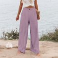 thumbnail image 2 of Women's High Waisted Wide Leg Dress Pants,Solid Business Casual Work Trousers with Pockets, 2 of 10