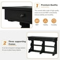 thumbnail image 5 of EUROCO 54" Retro Console Table Sideboard, Solid Wood Sofa Table with Open Adjustable Shelves, 2 Drawers Entrance and delicate pattern, Dinning Room, Living Room, Antique Black, 5 of 8