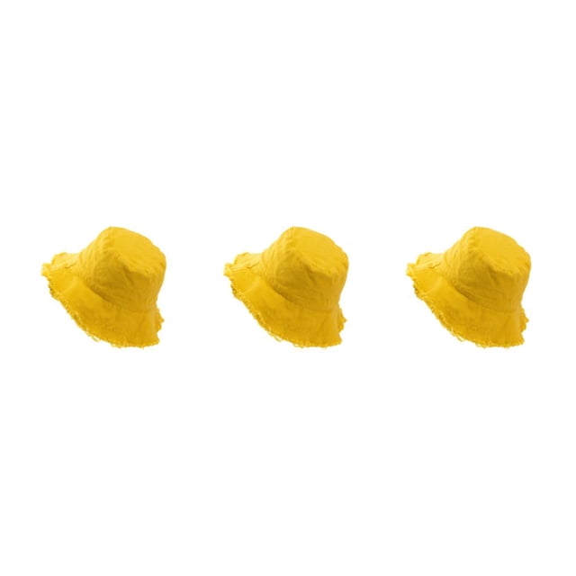 Baohd Bucket Hat Trendy Sun Protection For Outdoor Activities M Easy To Wear dark yellow 3Set