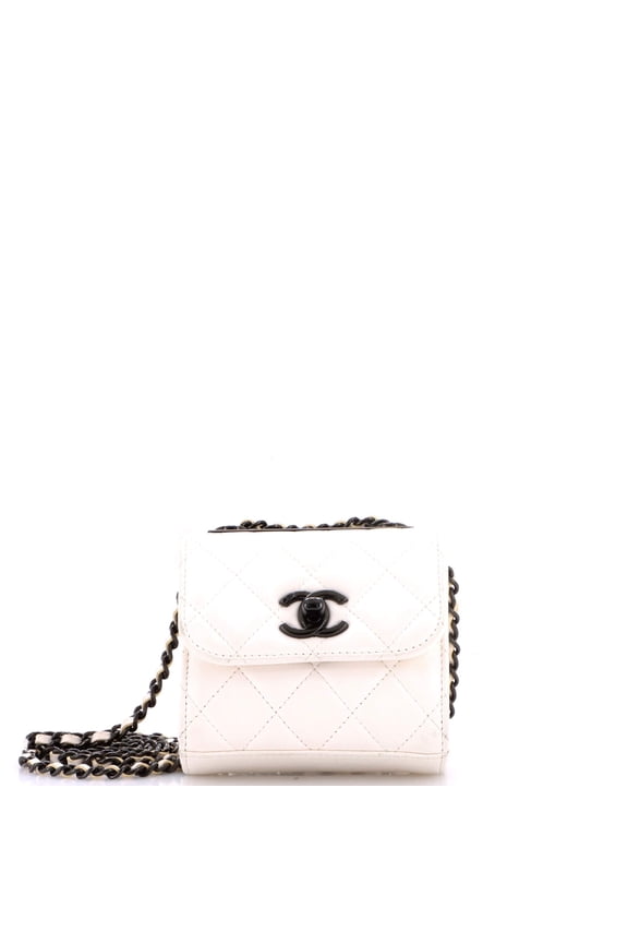 Pre-Owned So Black Trendy CC Clutch with Chain Quilted Lambskin Small By Rebag