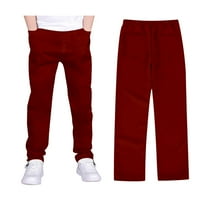 Uniform Pants for Boys Pull On Chino Pants with Pockets Straight Pants Wine Uniform Pants Boys Back To School Clothes Teen Boys Pants 13-14 Years