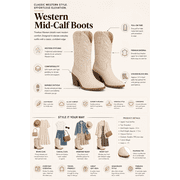Women's Western Cowgirl Boots – Pointed Toe Mid-Calf Cowboy Boots