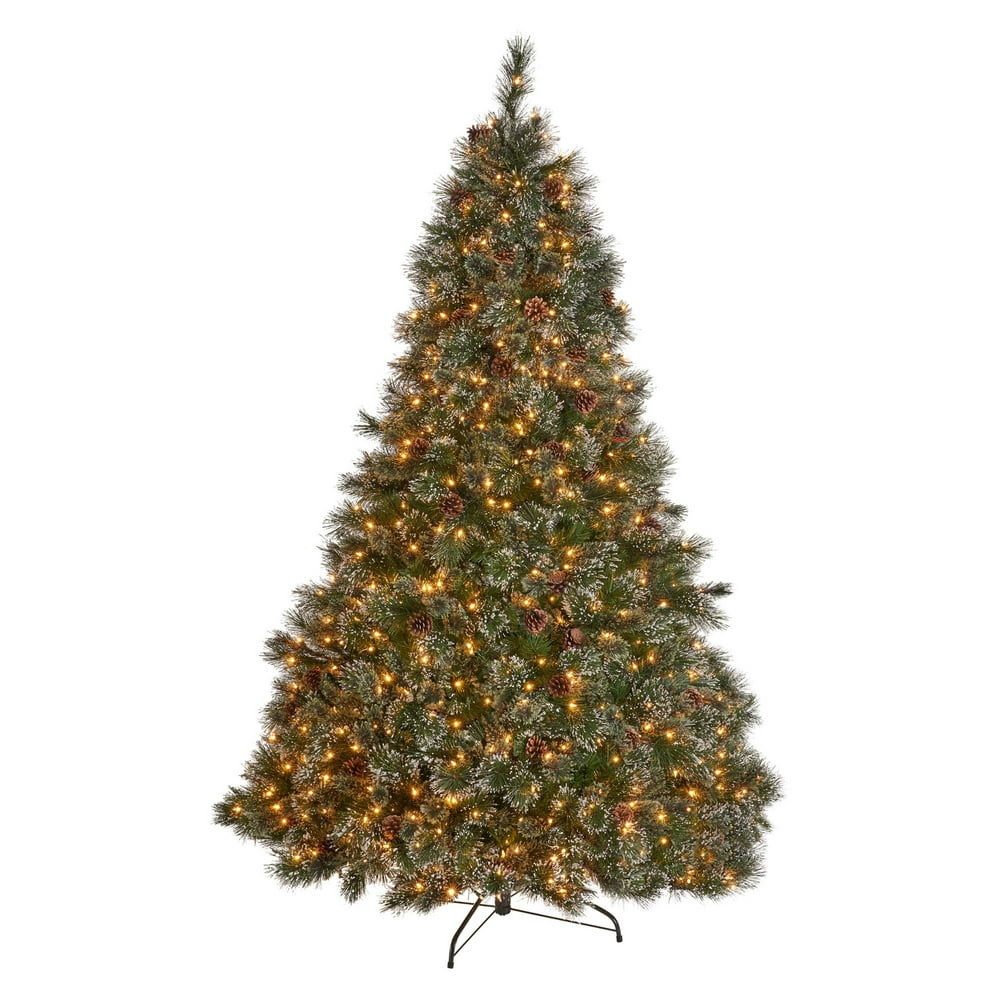 7' PreLit Full Mixed Spruce Artificial Christmas Tree with Snowy