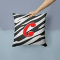 thumbnail image 2 of Carolines Treasures CJ1024-CPW1414 Letter C Initial Monogram - Zebra Red Fabric Decorative Pillow, 14Hx14W, multicolor, 2 of 4