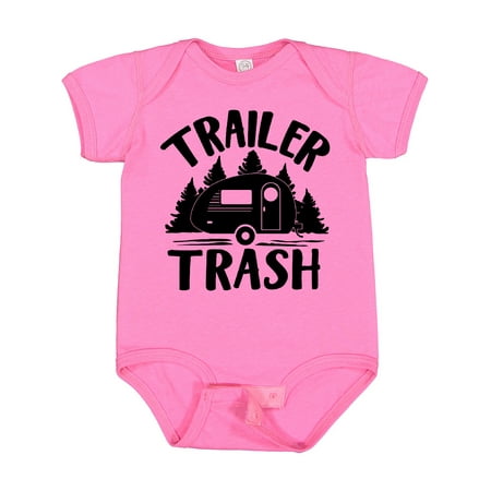 

Inktastic Trailer Trash- Camping Humor Boys or Girls Baby Bodysuit