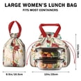 thumbnail image 5 of Pioneer Flower Floral Print Pattern Drawstring Lunch Bag Women - Drawstring Lunch Bag Insulated for Work Office - Stain-Resistant Large Lunchbags for Women with Multi-Pockets, 5 of 6