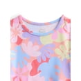 thumbnail image 2 of Wonder Nation Toddler Girl's Ribbed Print Tee and Shorts, 2-Piece Pajama Set, Sizes 12M-5T, 2 of 3
