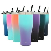 Simple Modern 32oz Slim Cruiser Tumbler with Straw & Closing Lid Travel Mug - Gift Double Wall Vacuum Insulated - 18/8 Stainless Steel Water Bottle Ombre: Tropical Seas