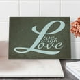 thumbnail image 2 of Live Laugh Love Cutting Board, Words Live Laugh Love on Halftone Worn out Style Background, Decorative Tempered Glass Cutting and Serving Board, Small Size, Brown White Pale Brown, by Ambesonne, 2 of 5