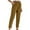 Brown, variant on Cmfcve Women's Dress Pants Casual Solid Color Cotton Linen Trousers Loose Straight Elastic Waist Work Pants