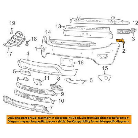 Jeep CHRYSLER OEM-Bumper Mount Bracket Support Kit Left 68144219AD