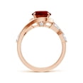 thumbnail image 2 of ANGARA Vintage Inspired Oval Lab Grown 3.3 Ct Ruby Bypass Shank Engagement Ring for Women in 14K Rose Gold (Size-10x8mm) | July Birthstone, Anniversary, Jewelry Gift for Women | Lab-Grown Ruby Ring, 2 of 8