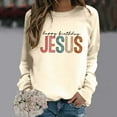 thumbnail image 3 of Shadoumai Jesus Crewneck Sweatshirts Women Christian Letter Print Shirts Casual Fall Long Sleeve Pullover Oversized Winter Clothing, 3 of 5