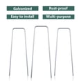 thumbnail image 2 of 200Pcs Galvanized Garden Staples Landscape Ground Nails Stakes Pins Spikes Pegs U-shaped 6" 11 Gauge Steel Fit for Securing Weed Barrier Fabric Landscape Ground Cover Lawn, 2 of 6