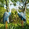 thumbnail image 3 of Garden Decor Blue Heron Sculptures & Statues Decor, 24IN Coastal Metal Cranes Decoy for Outdoor Outside Yard Art Patio Pond Pool Lawn Decorations,Housewarming Gift, 3 of 10