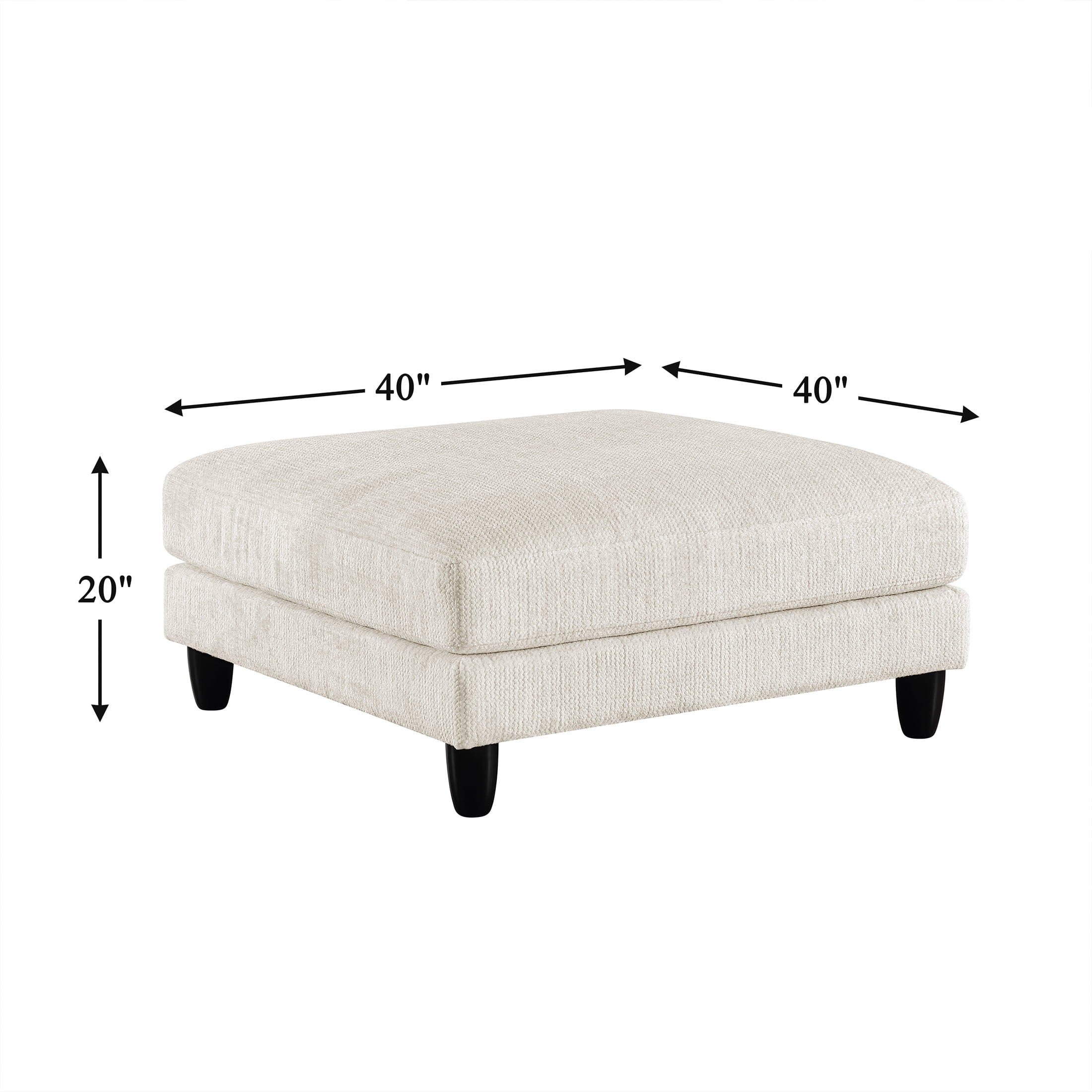 OakvillePark Caden Microfiber Ottoman, Beige