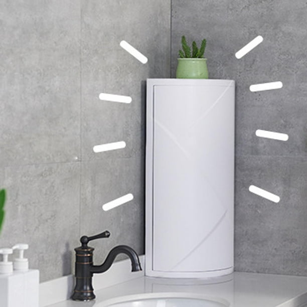 Estante organizador de baño giratorio multifunción, estante de almacenamiento de encimera, estante de almacenamiento de cosméticos, carrito de ducha d , 3 niveles blanco BLESIY Estante Triángulo Giratorio