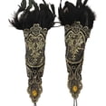 thumbnail image 3 of Guantes de encaje de plumas vintage para mujer, muñequeras góticas Steampunk, guantes con cordones, para fiesta, baile de noche, accesorios de jinwen guantes sin dedos de encaje, 3 of 7