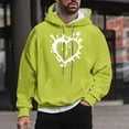 thumbnail image 2 of ZCFZJW Big and Tall Regular Fit Casual Hoodie Tops for Men Lightweight Funny Heart Pattern Print Long Sleeve Drawstring Hooded Outwear Coat Trendy Oversized Baggy Sweatshirts Yellow XL, 2 of 5
