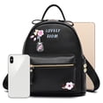 thumbnail image 4 of Women Mini Backpack Fashion Simple Flower Casual Daypack Faux Leather Backpack, 4 of 10