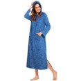 thumbnail image 3 of Ekouaer Nightgowns for Women Cotton Nightgown Long Sleeve Hooded Night Gown Contrast Color Full Length Loungewear with Pocket, 3 of 5
