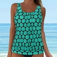 thumbnail image 2 of TOWED22 Womens Blouson Tankini Top No Bottom Loose Fit Swim Top Modest Tank Top（Green,L）, 2 of 7