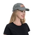 thumbnail image 4 of DouZhe Adjustable Washed Cotton Baseball Cap - Open Entry Sign Prints Vintage Dad Hat Unisex Sports Caps (Gray), 4 of 6