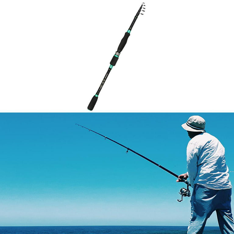 Telescopic Fishing Rod Saltwater Carbon Fishing 5.9ft/6.89ft/7.87ft/8.86ft Carp Feeder Rod for Boat Rock - Black, 2.7m Straight, Blue