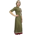 thumbnail image 3 of Bimba Women's Rayon A-Line Green Kurti Tunic Ethnic Emboidered Kurta Dress-4, 3 of 5