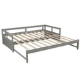 thumbnail image 6 of Extendable Daybed with Trundle, Wooden Daybed Twin or Double Twin, Kids Twin Size Trundle Daybed for Kids Teens Adults, No Box Spring Required (Twin/Double Twin, Gray), 6 of 7