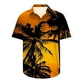 thumbnail image 7 of Honeeladyy Mens Hawaiian Shirt Summer Quick Dry Button Up Shirts Short Sleeve Beach Holiday Casual Loose Shirts New Year Gift for Dad Yellow XXXXL, 7 of 7