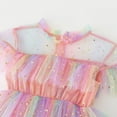 thumbnail image 5 of Fozruso Vintage Girls Dress Toddler Girls Fly Sleeve Star Moon Sequin Dress Rainbow Tie Dye Dance Party Ruffles Dresses Clothes Sizes 2-3 Years, 5 of 5