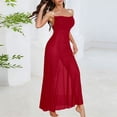 thumbnail image 6 of Women's Mesh Dress Slip Cowl Neck Maxi Dress Bodycon Mermaid Long Evening Dress for Party Cocktail Wedding Guest Prom Wine S, 6 of 7