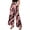 Pink, variant on Women's High Waist Wide Leg Pants Black Leaf Print Elastic Waist Casual Flowy Trousers Lightweight Comfy Pants for Spring Summer Daily Outings