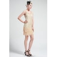 thumbnail image 3 of BABEYOND Women's Flapper Dresses 1920s V Neck Beaded Fringed Great Gatsby Dress (Small, Beige), 3 of 7