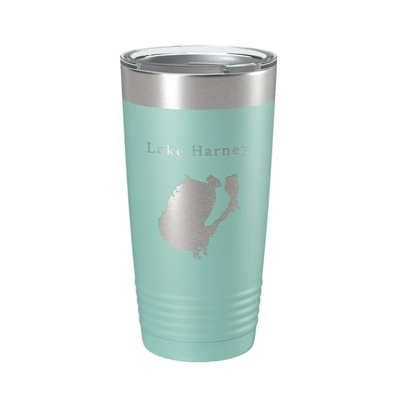 Lake Harney Map Tumbler Travel Mug Insulated Laser Engraved Coffee Cup Florida 20 oz Teal
